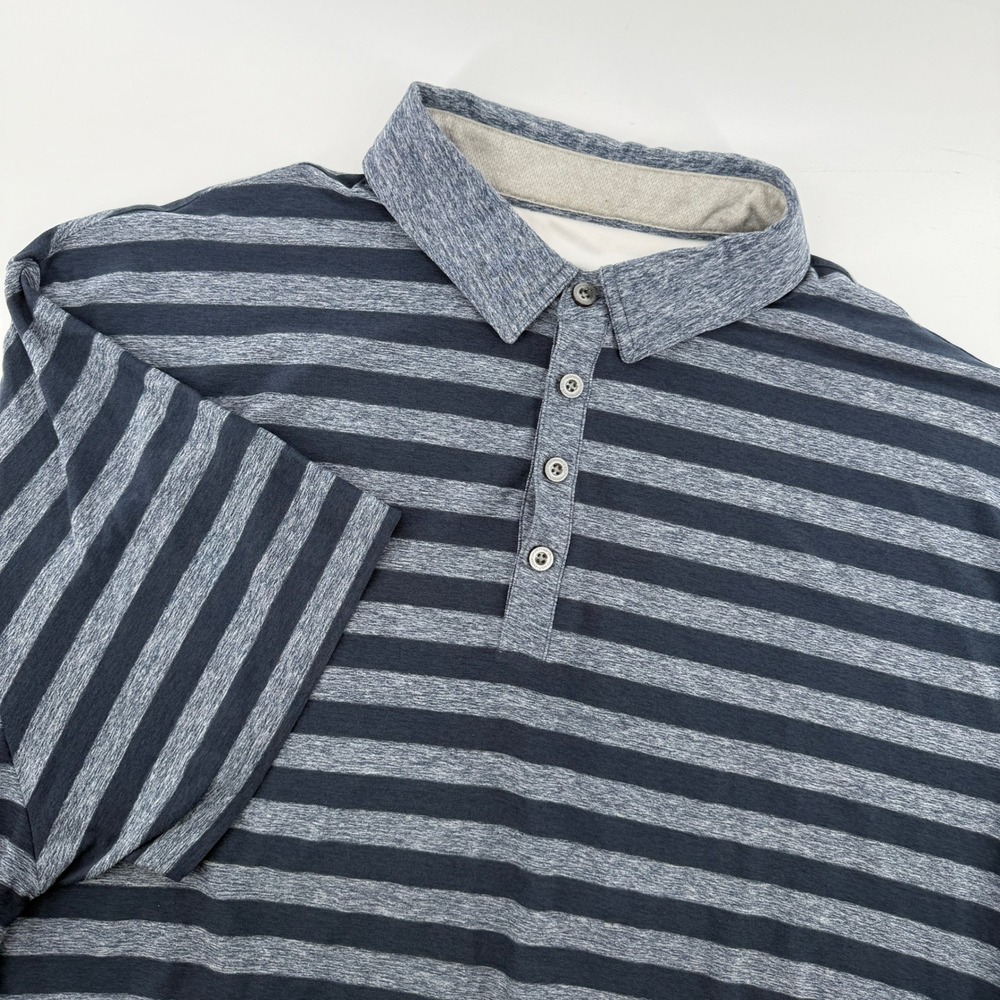 AndersonOrd Waikiki Golf Polo Striped Marina Navy Men 3XL Soft Peformance Casual